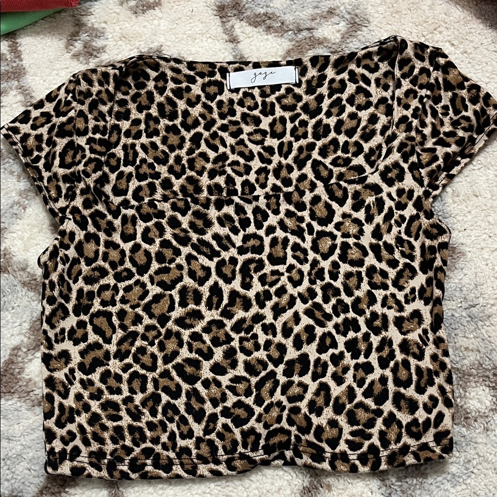 Ya Los Angeles Brown and Black Crop T-Shirt